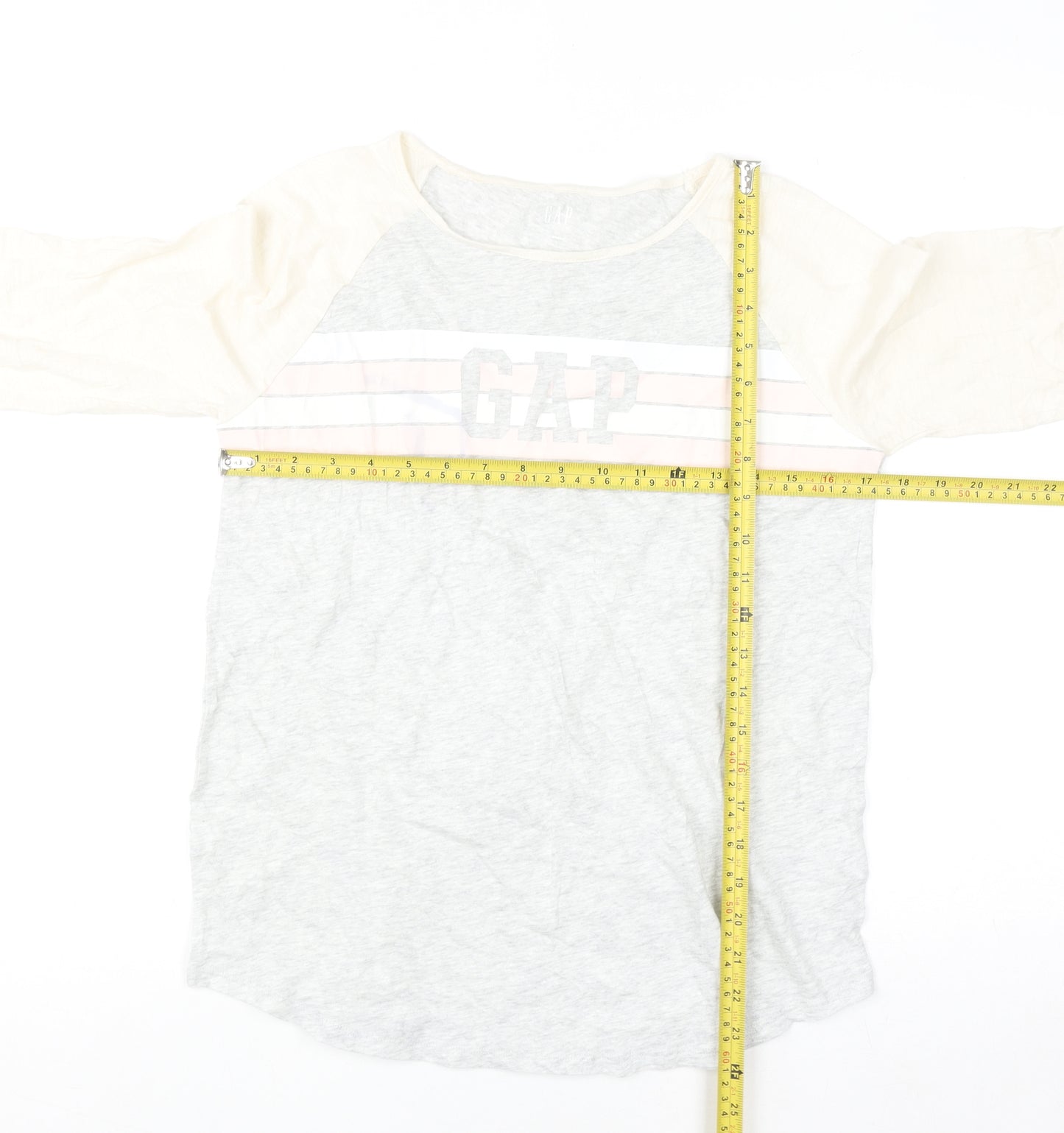 GAP Women’s Multicoloured Raglan 3/4 Sleeve Cotton T-Shirt Size S