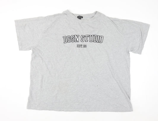 Boohoo Women’s Grey Crew Neck Relaxed Fit T-Shirt Size 20