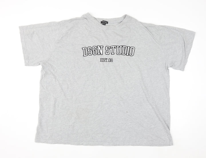 Boohoo Women’s Grey Crew Neck Relaxed Fit T-Shirt Size 20