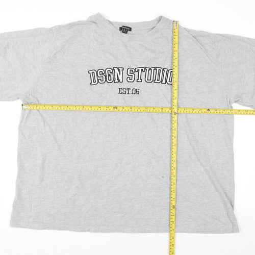 Boohoo Women’s Grey Crew Neck Relaxed Fit T-Shirt Size 20