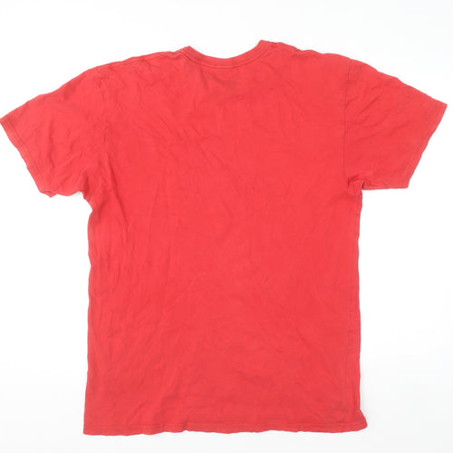 Vans Men's Red Classic Graphic Print Short Sleeve T-Shirt Large