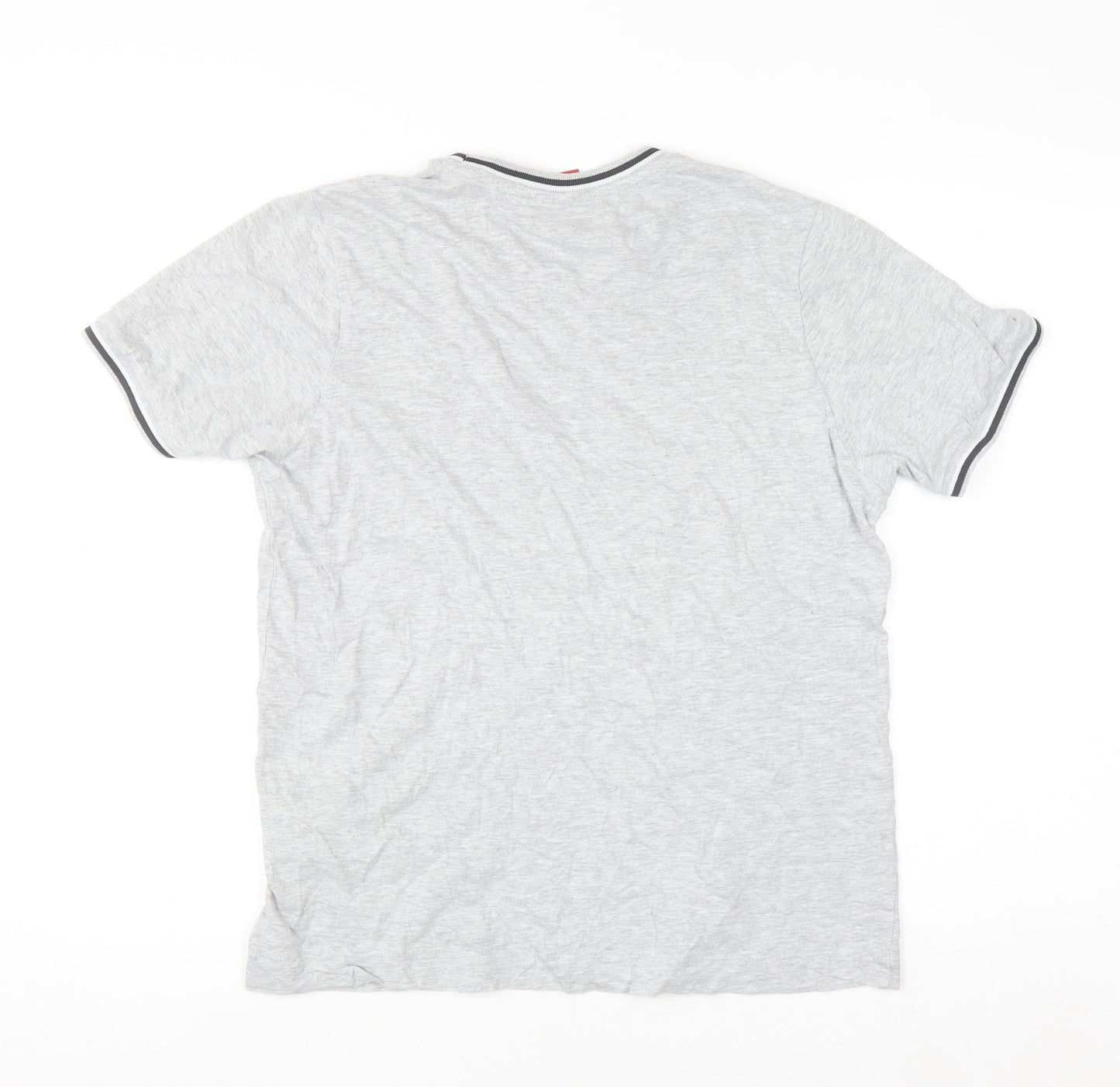 Slazenger Men's Grey Small Crew Neck Short Sleeve Cotton T-Shirt