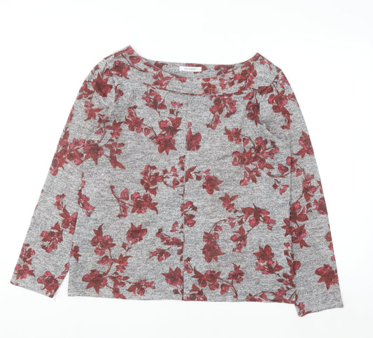 Marks and Spencer Women Grey Floral Knit Cardigan Size 14