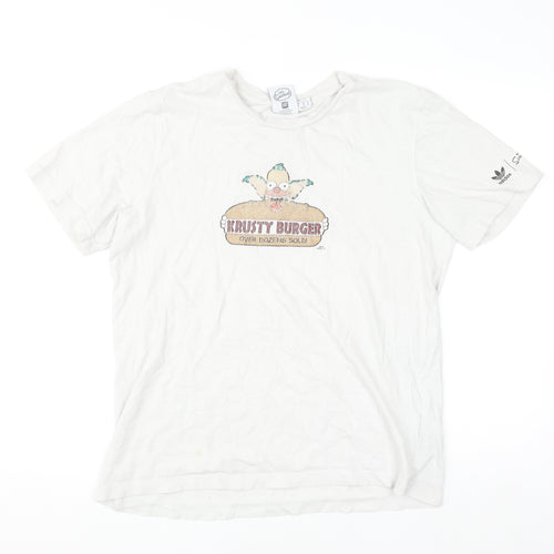Adidas x The Simpsons Men's White Krusty Burger Graphic T-Shirt L