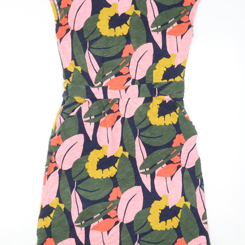 Boden Women’s Multicoloured Floral Cotton Jersey Shift Dress Size 10