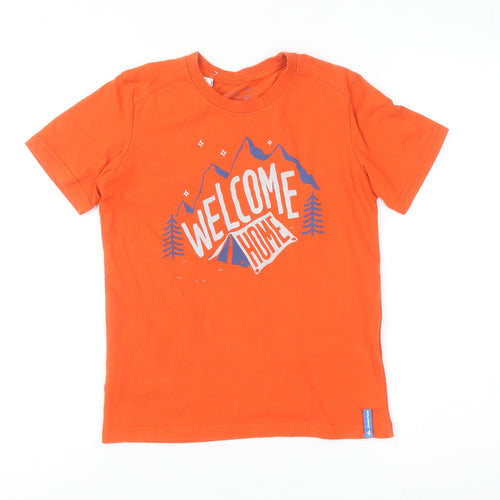 Quechua Boys Orange 'Welcome Home' Hiking Graphic Cotton T-Shirt 6 Years