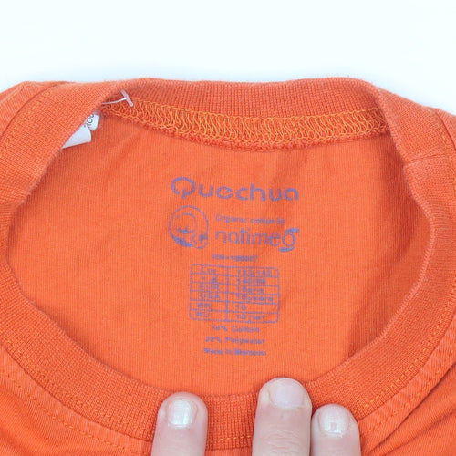 Quechua Boys Orange 'Welcome Home' Hiking Graphic Cotton T-Shirt 6 Years