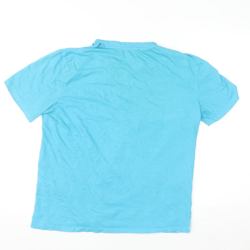 Atlas For Men Blue Tribal Graphic Cotton T-Shirt Size M