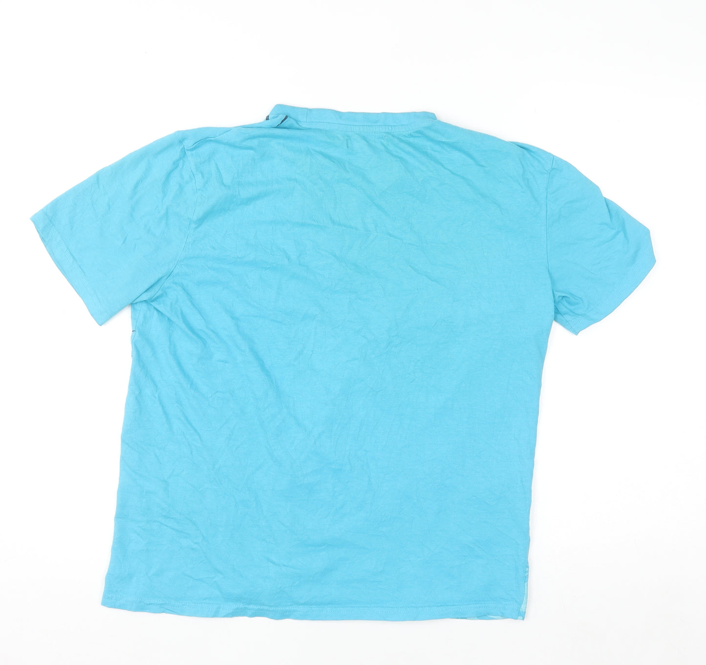Atlas For Men Blue Tribal Graphic Cotton T-Shirt Size M