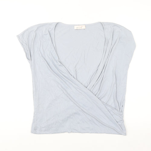 Marks and Spencer Per Una Women's Blue Wrap Jersey Blouse Size 12