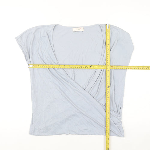Marks and Spencer Per Una Women's Blue Wrap Jersey Blouse Size 12