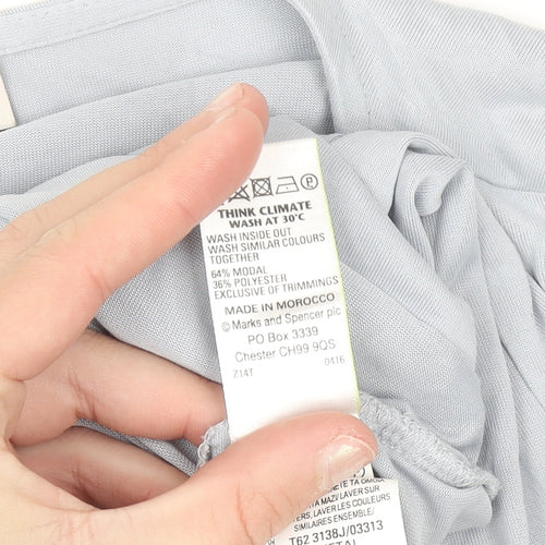 Marks and Spencer Per Una Women's Blue Wrap Jersey Blouse Size 12