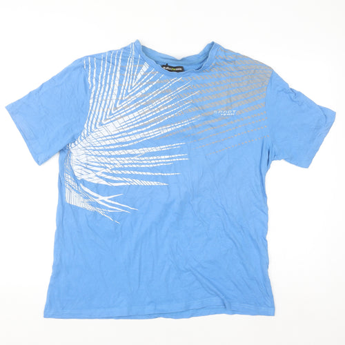 Atlas For Men Blue Graphic Sports T-Shirt Men's L Cotton Short Sleeve