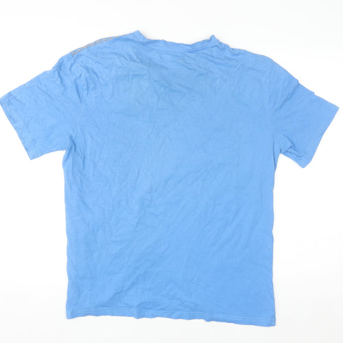 Atlas For Men Blue Graphic Sports T-Shirt Men's L Cotton Short Sleeve