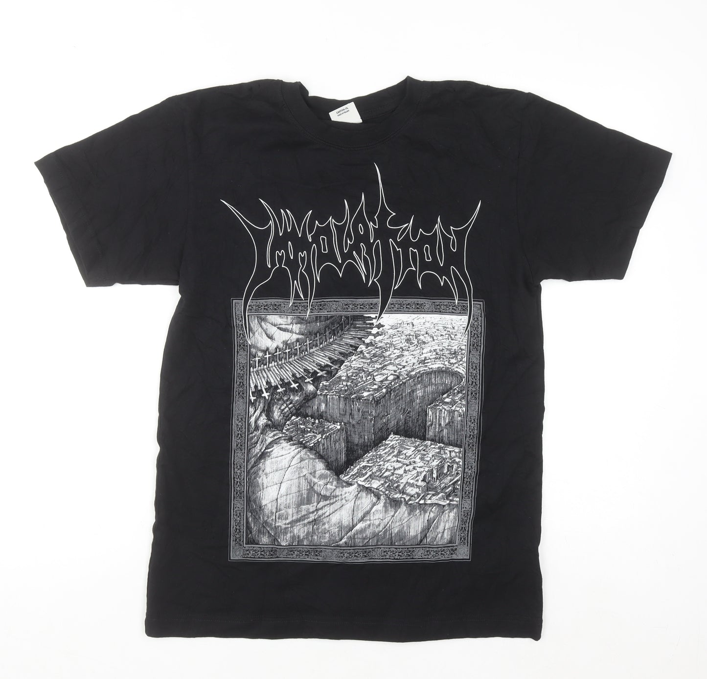 Carton Merchandising Men's Black Band Graphic T-Shirt Size S