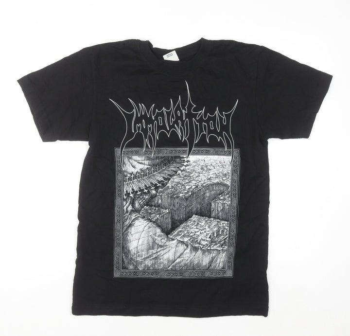 Carton Merchandising Men's Black Band Graphic T-Shirt Size S