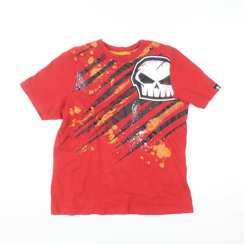 No Fear Boys Red Skull Graphic T-Shirt 13 Years Short Sleeve Cotton