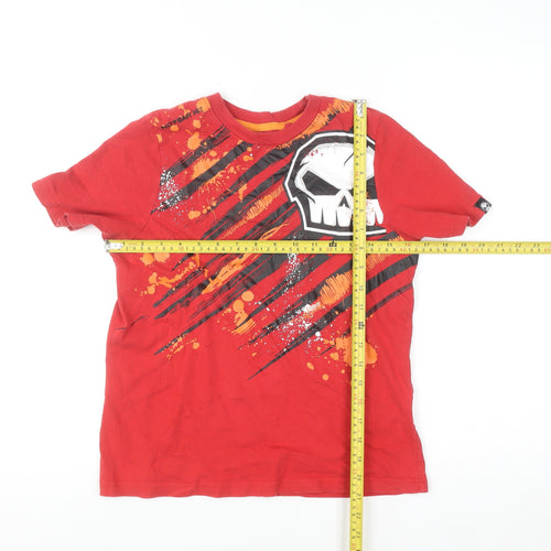 No Fear Boys Red Skull Graphic T-Shirt 13 Years Short Sleeve Cotton