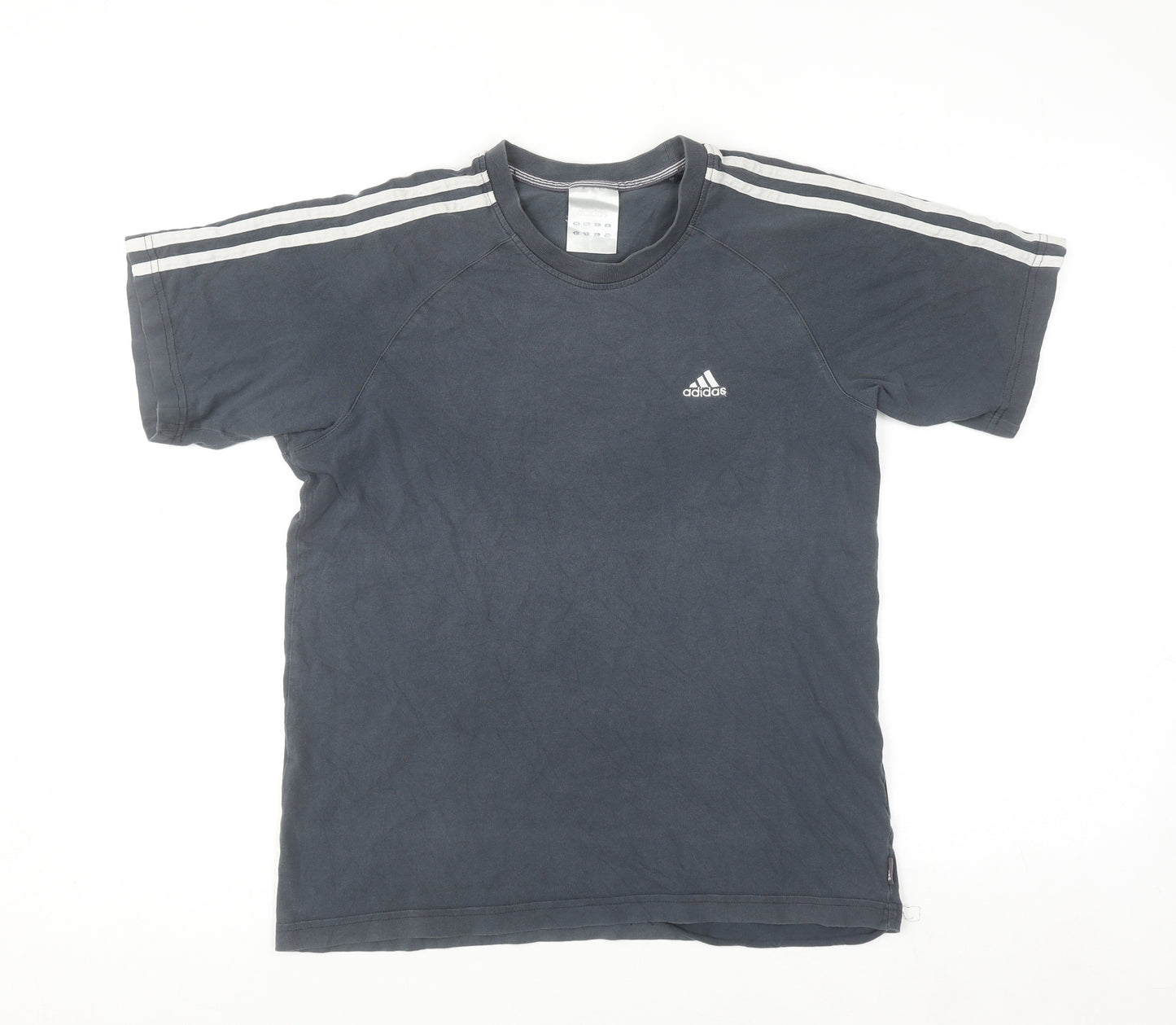 Adidas Men's Grey Cotton Short Sleeve Crew Neck Sports T-Shirt Size M
