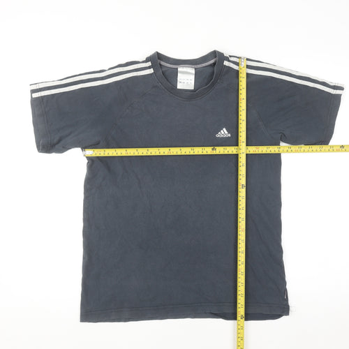 Adidas Men's Grey Cotton Short Sleeve Crew Neck Sports T-Shirt Size M