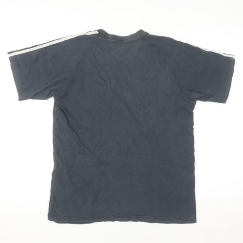 Adidas Men's Grey Cotton Short Sleeve Crew Neck Sports T-Shirt Size M
