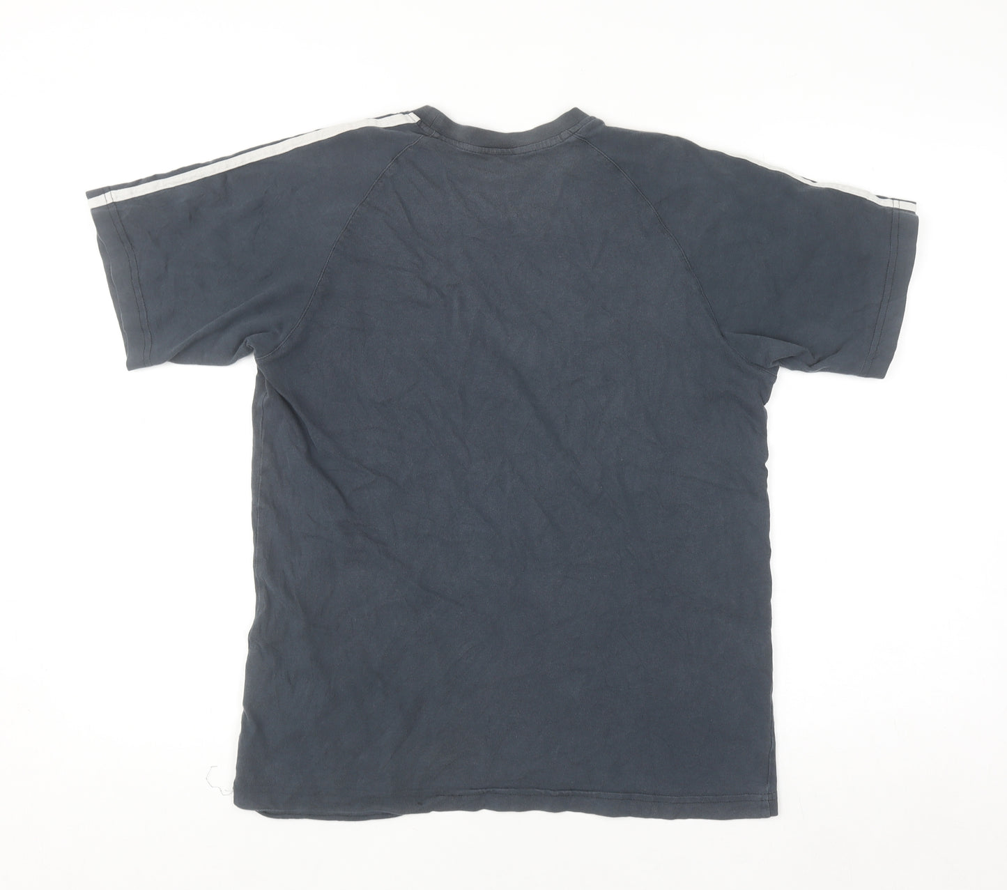 Adidas Men's Grey Cotton Short Sleeve Crew Neck Sports T-Shirt Size M