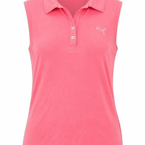 Puma Womens Pink Sleeveless Polo Top Size 10 Cotton Blend