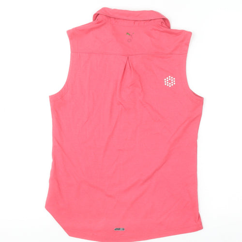 Puma Womens Pink Sleeveless Polo Top Size 10 Cotton Blend