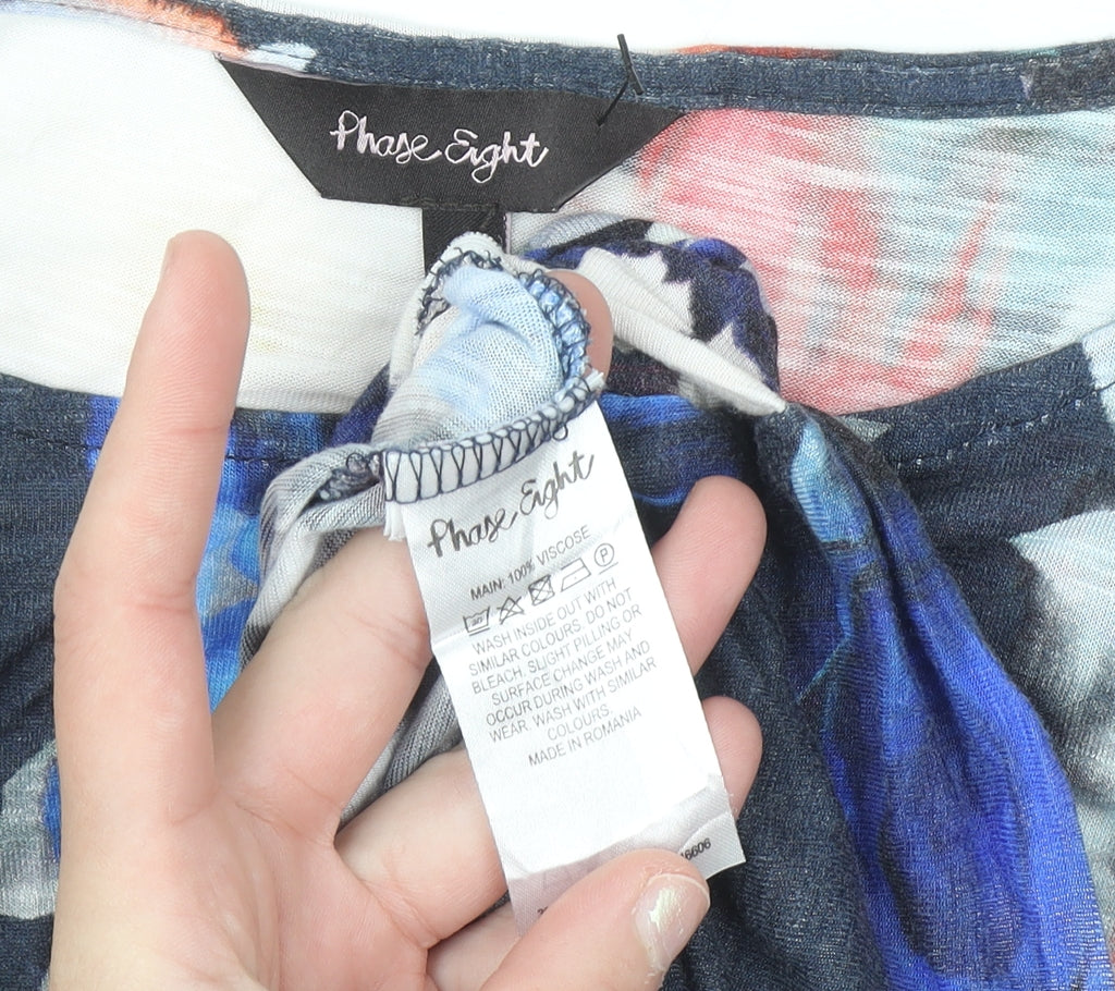 Phase Eight Women's Multicoloured Floral Tunic Blouse Size 10