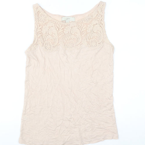 LOFT Women's Beige Lace Camisole Tank Top Size M Regular Summer