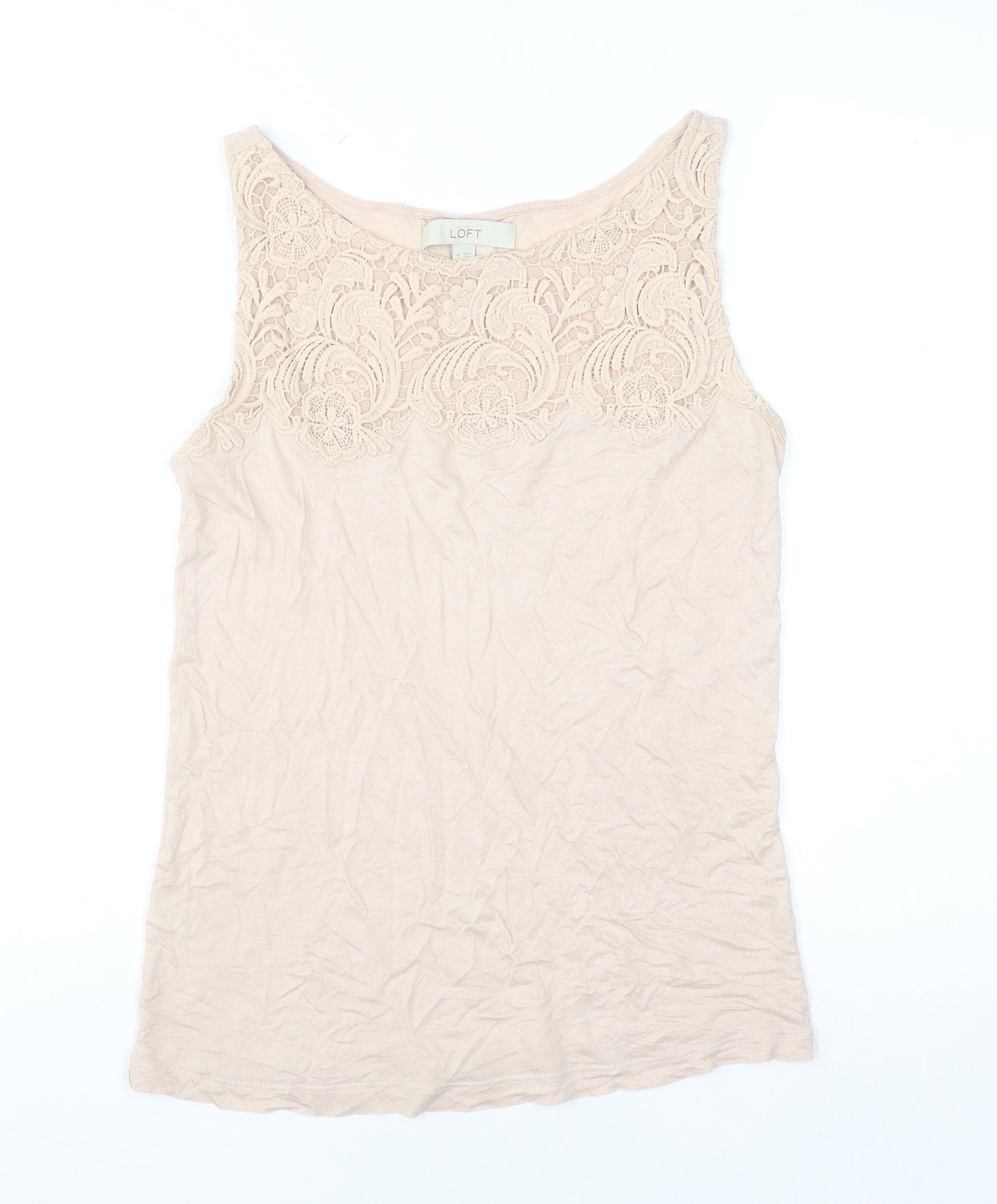 LOFT Women's Beige Lace Camisole Tank Top Size M Regular Summer