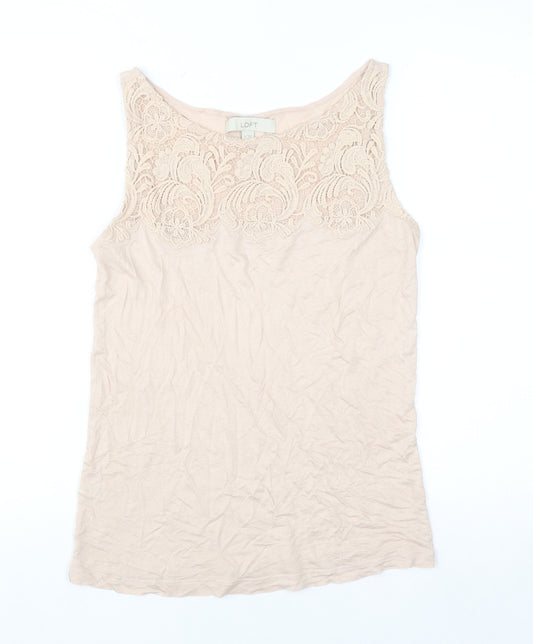 LOFT Women's Beige Lace Camisole Tank Top Size M Regular Summer