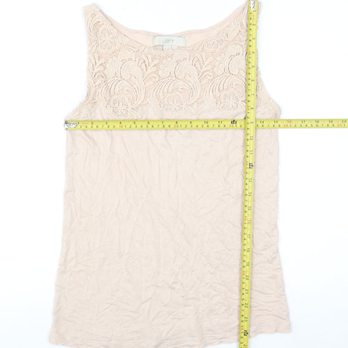 LOFT Women's Beige Lace Camisole Tank Top Size M Regular Summer