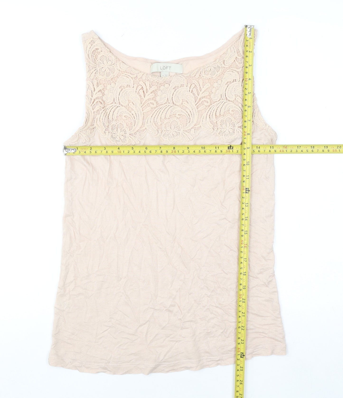 LOFT Women's Beige Lace Camisole Tank Top Size M Regular Summer