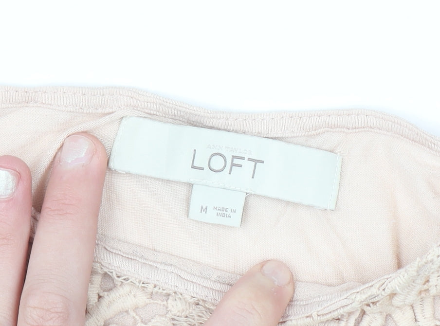 LOFT Women's Beige Lace Camisole Tank Top Size M Regular Summer