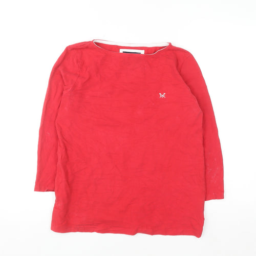 Crew Clothing Company Womens Red 100% Cotton Long Sleeve T-Shirt Size 12