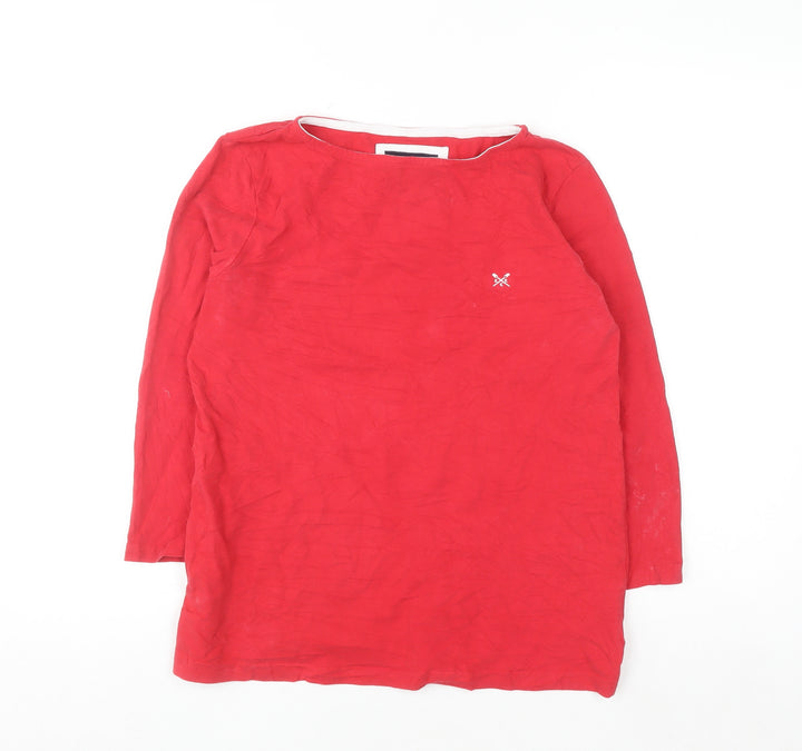 Crew Clothing Company Womens Red 100% Cotton Long Sleeve T-Shirt Size 12