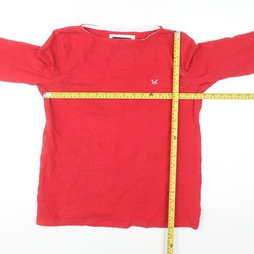 Crew Clothing Company Womens Red 100% Cotton Long Sleeve T-Shirt Size 12