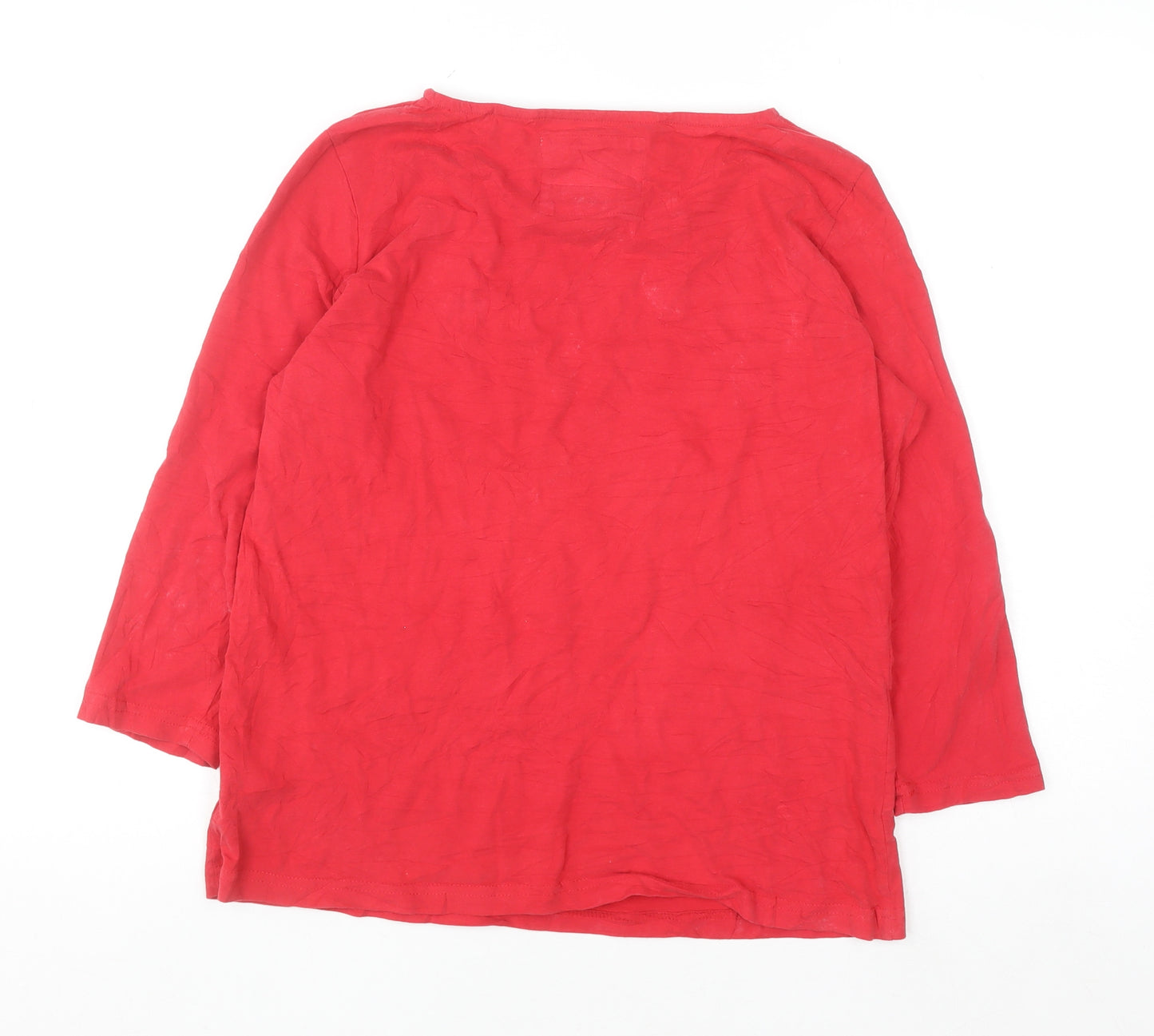 Crew Clothing Company Womens Red 100% Cotton Long Sleeve T-Shirt Size 12