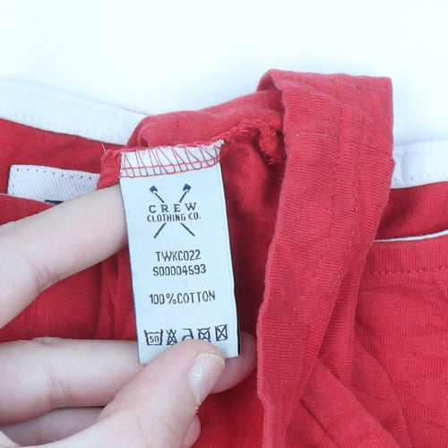 Crew Clothing Company Womens Red 100% Cotton Long Sleeve T-Shirt Size 12