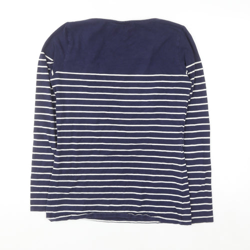 JoJo Maman Bébé Women's Blue Striped Long Sleeve Maternity T-Shirt S