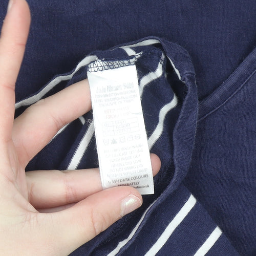 JoJo Maman Bébé Women's Blue Striped Long Sleeve Maternity T-Shirt S