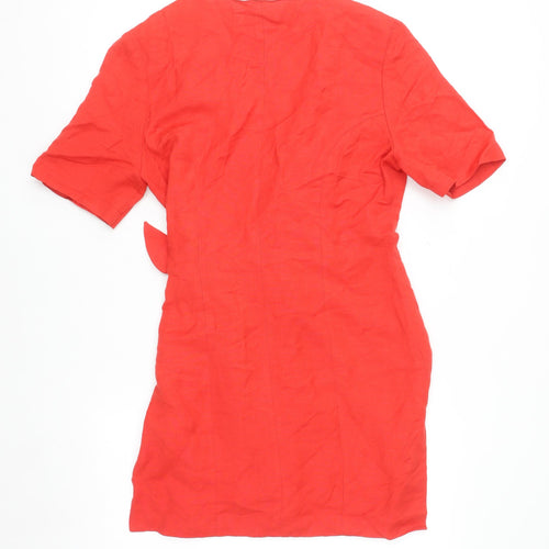 Elégance Paris Women's Red Short Sleeve Wrap Dress Size 12