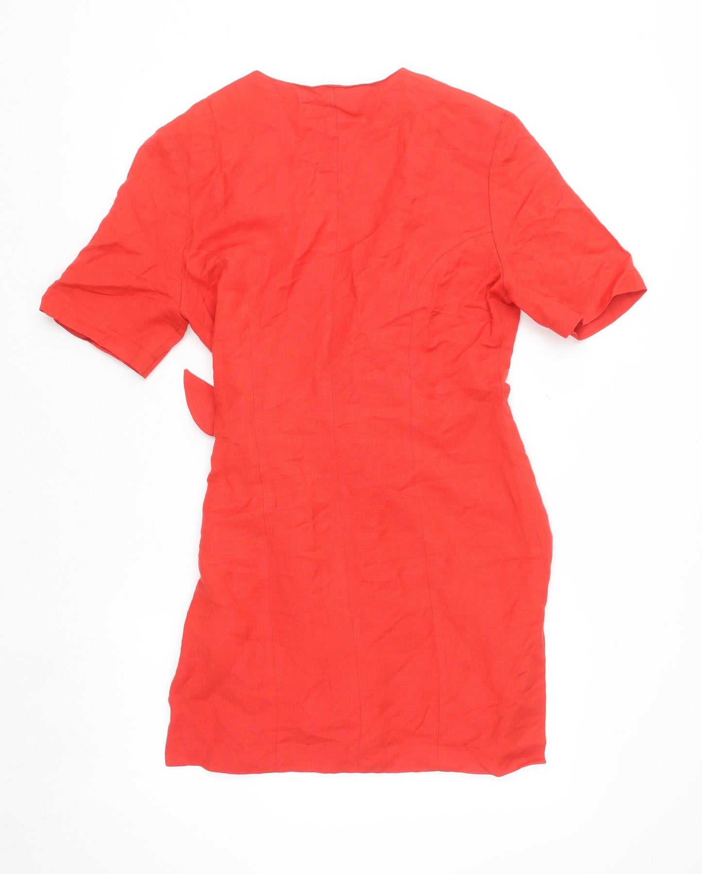Elégance Paris Women's Red Short Sleeve Wrap Dress Size 12