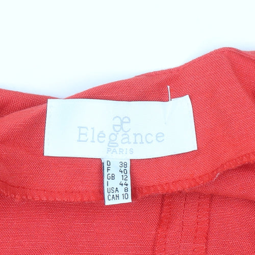Elégance Paris Women's Red Short Sleeve Wrap Dress Size 12