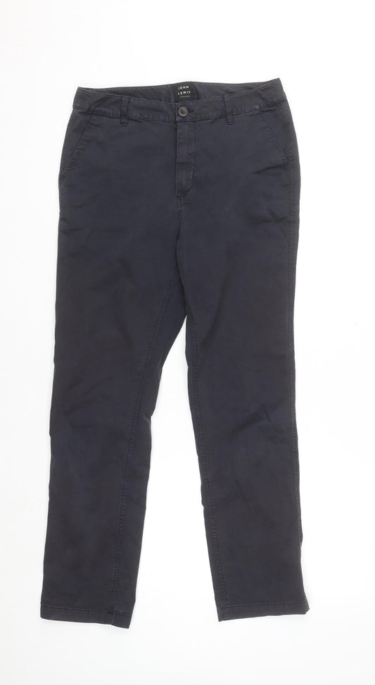 John Lewis Womens Navy Cotton Stretch Chino Trousers Size 10
