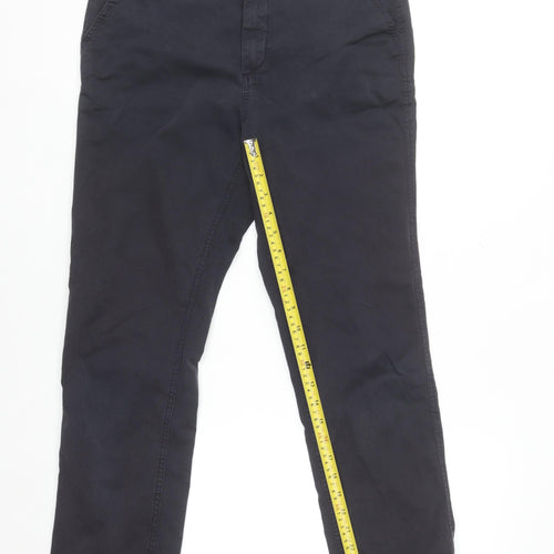 John Lewis Womens Navy Cotton Stretch Chino Trousers Size 10