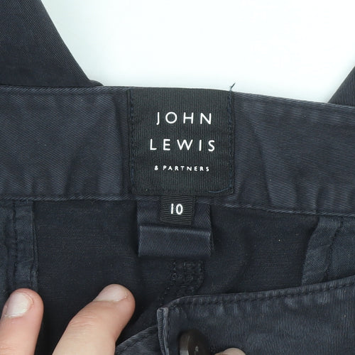 John Lewis Womens Navy Cotton Stretch Chino Trousers Size 10