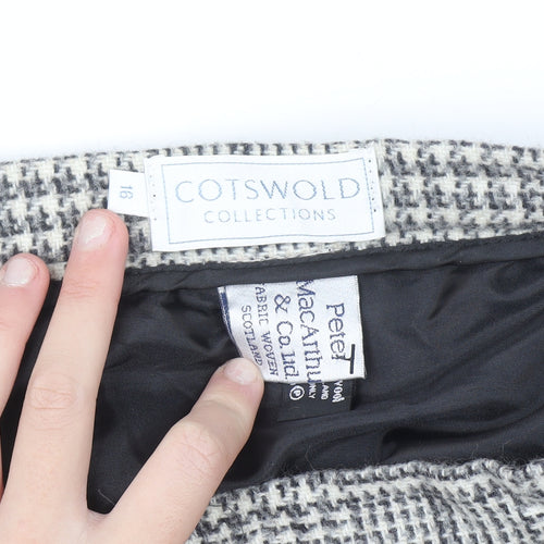Cotswold Collections Women’s Grey Tweed Wool A-Line Skirt Size 16