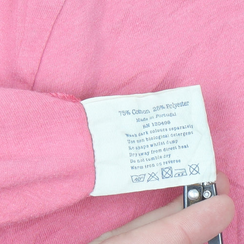 Jack Wills Women's Pink Crew Neck Short Sleeve T-Shirt Size L